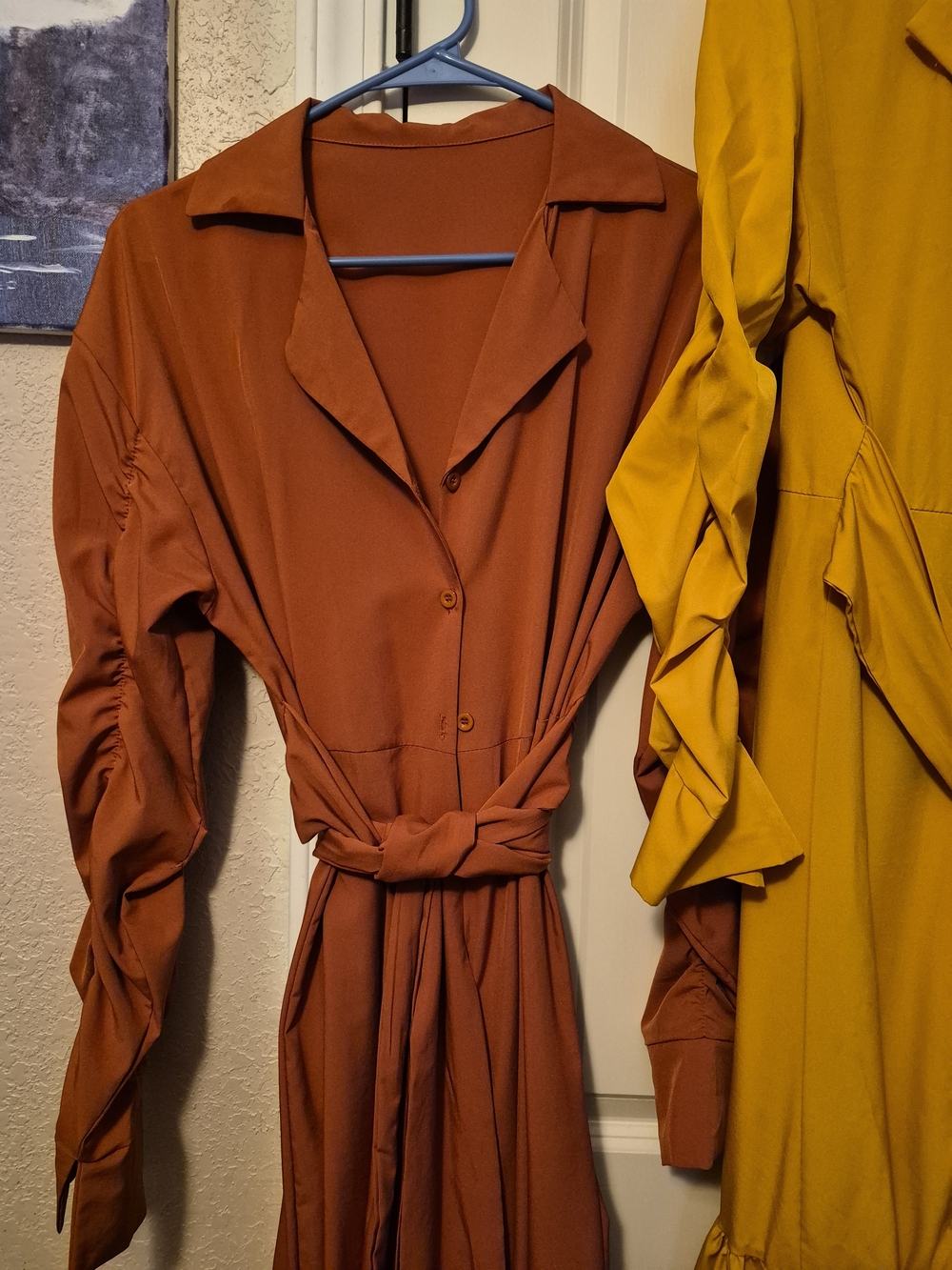 Long Sleeve Tiered Maxi Dress - Rust - Picture 2 of 2